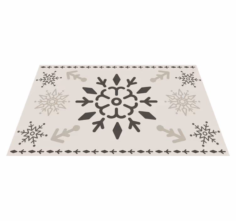 Tapis vinyle noël motif géométrique de flocon de neige - TenStickers