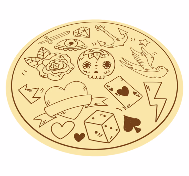 Tapis vinyle ado symboles de tatouage - TenStickers