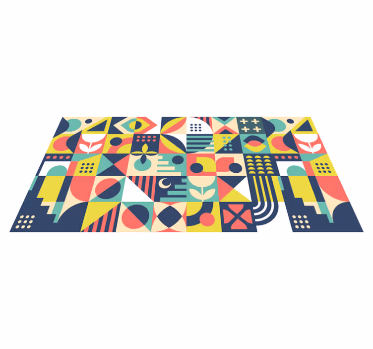 Tapis vinyle géométrique formes animées - TenStickers
