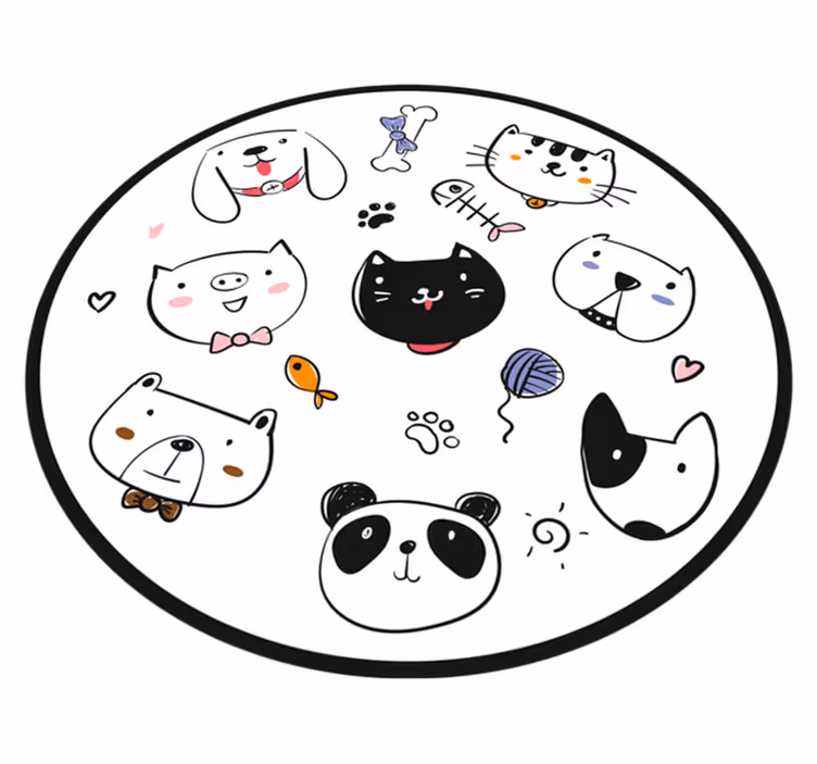 Tapis vinyle bébé expressions de créatures adorables - TenStickers