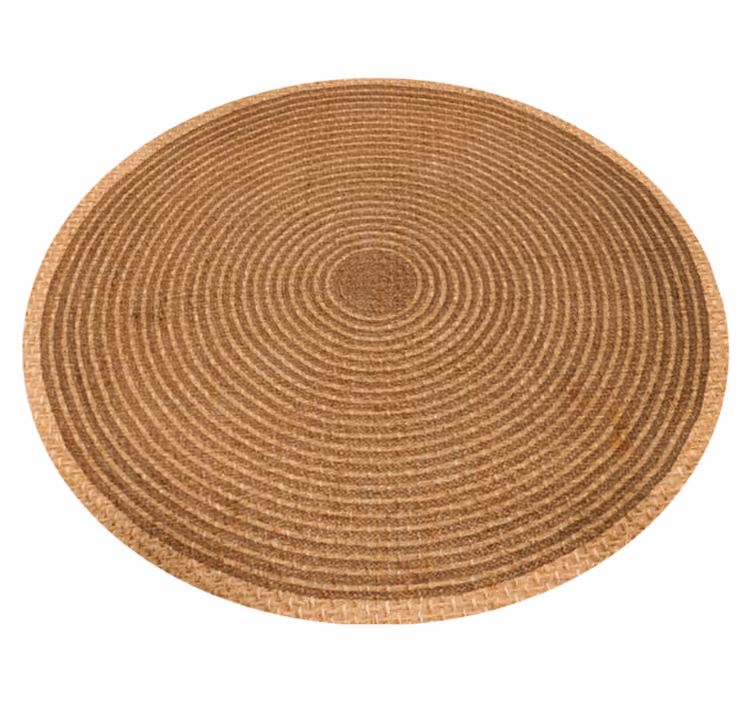 tapis vinyle rond Texture de coton rond tissé - TenStickers