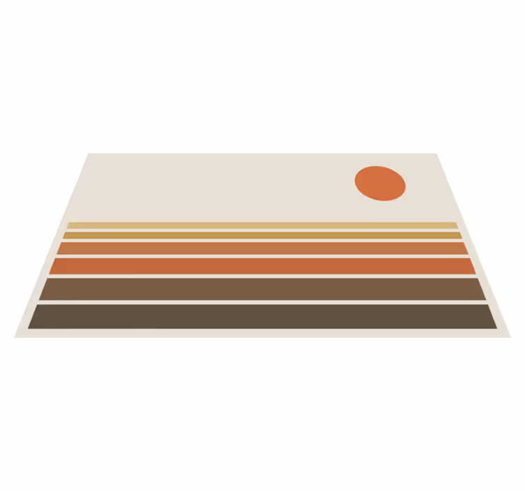 Tapis vinyle chambre motif à rayures coucher de soleil - TenStickers
