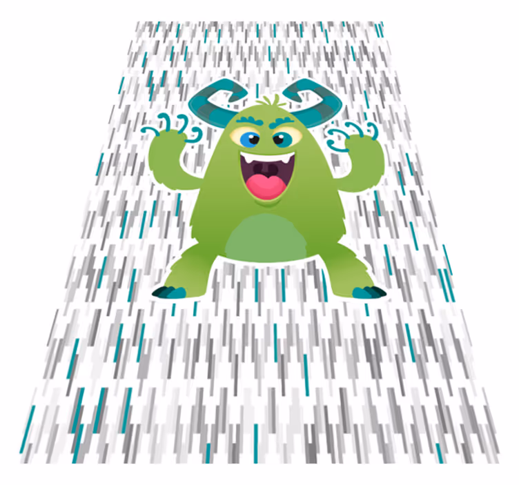 Tapis vinyle pour enfants personnage de monstre vert - TenStickers