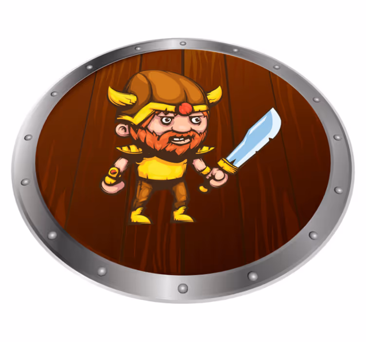 Tapis vinyle autres tapis guerrier viking sur surface marron - TenStickers