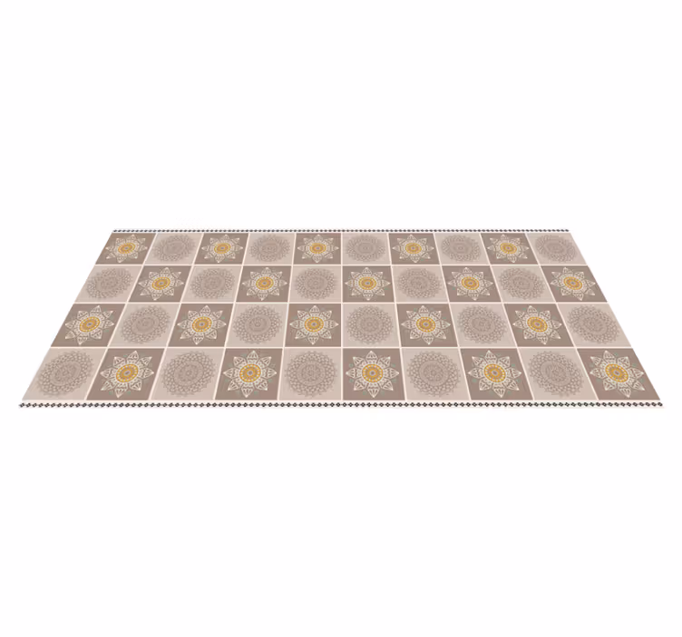 Tapis vinyle mandala carreaux floraux complexes - TenStickers