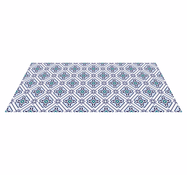 Tapis vinyle salon motif médaillon carrelé - TenStickers