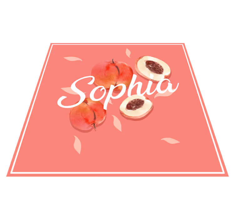 Tapis vinyle ado pêches roses avec nom - TenStickers