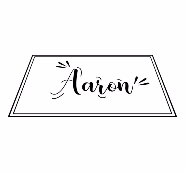 Tapis vinyle avec nom Bordure noire et blanche personnalisée - TenStickers