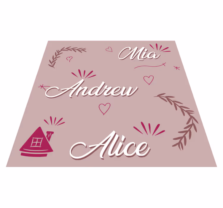 Tapis vinyle entrée membres de la famille personnalisés - TenStickers