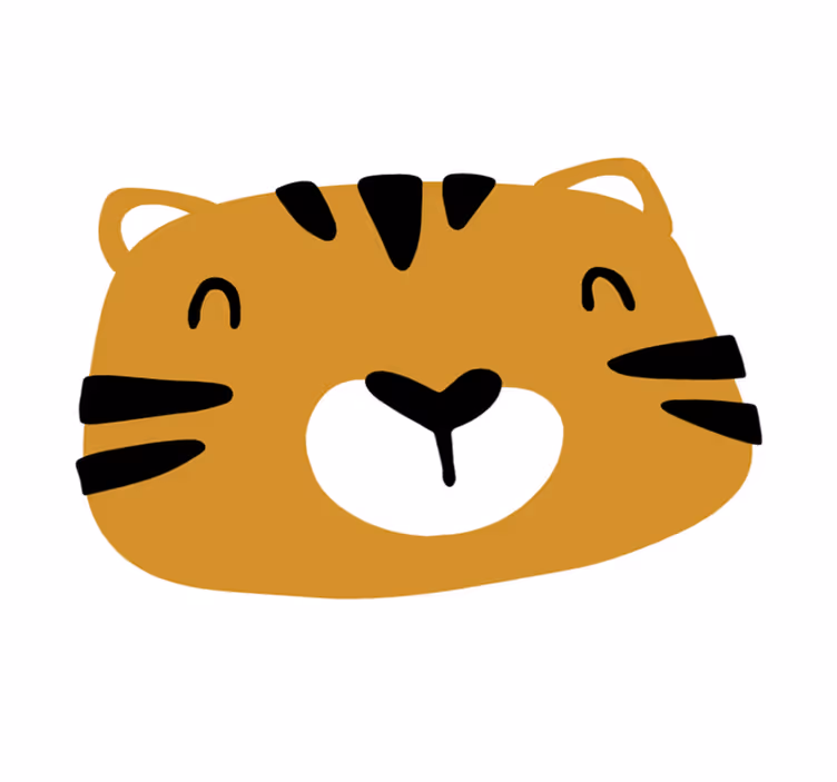 Tapis vinyle bébé visage de tigre joueur - TenStickers