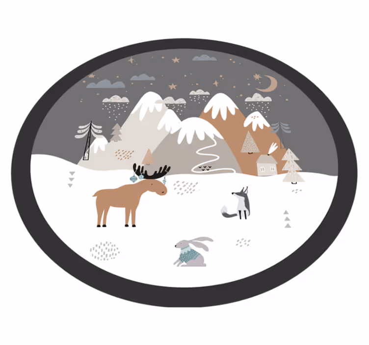 Tapis vinyle bébé scène sauvage fantaisiste - TenStickers