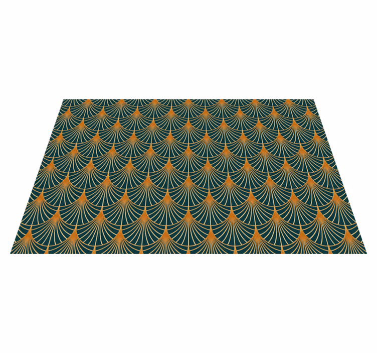 Tapis cuisine art déco vert foncé - TenStickers