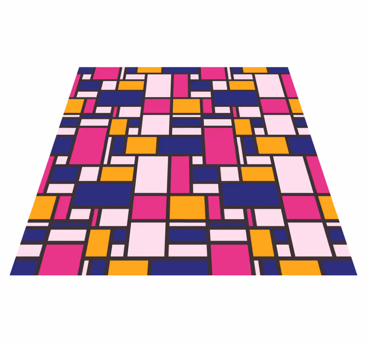 Tapis vinyle géométrique blocs colorés - TenStickers