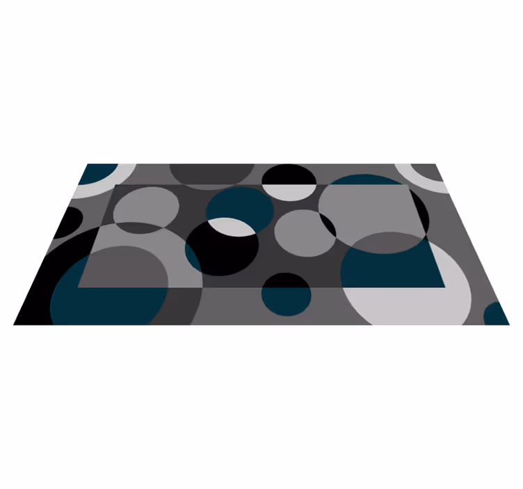 Tapis vinyle salon motif circulaire gris - TenStickers