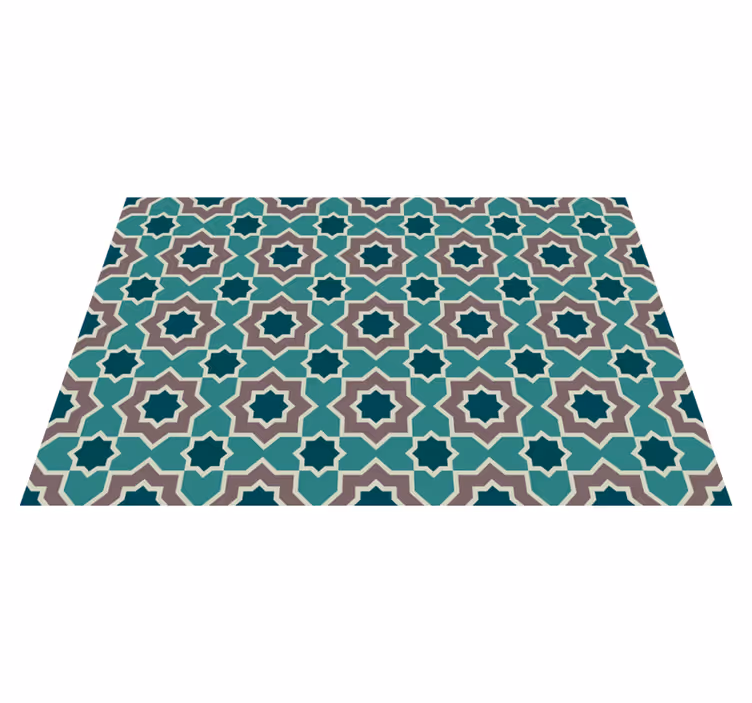 Tapis mosaique vinyle motif étoile décoratif - TenStickers