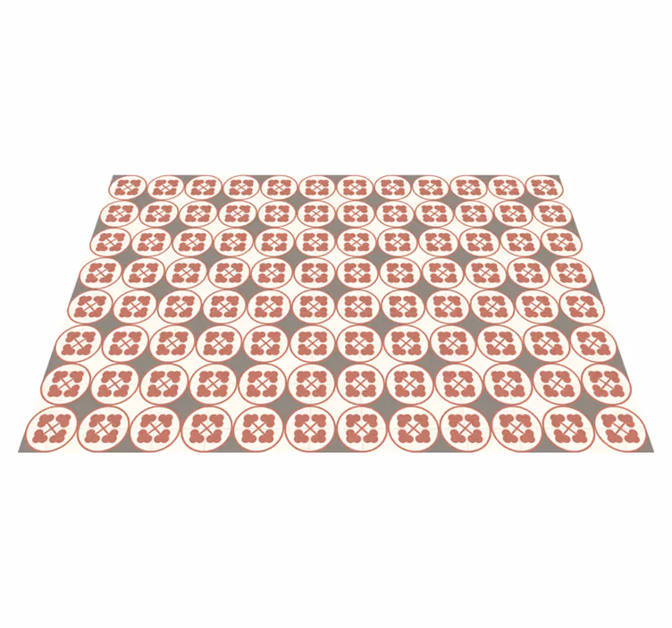 Tapis lino cuisine marbre carreaux à motifs circulaires - TenStickers