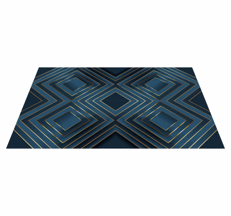 Tapis vinyle design moderne carrés à contour noir - TenStickers