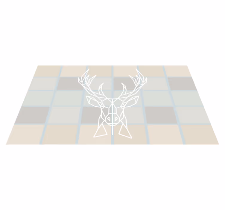 Tapis vinyle motif animal exposition géométrique de cerfs - TenStickers