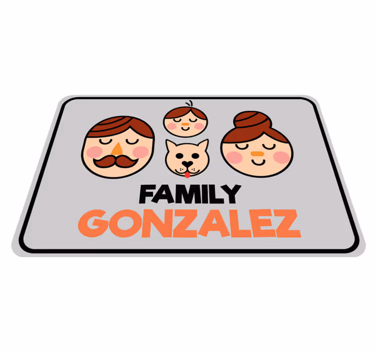 Tapis vinyle personnalisé portrait de famille - TenStickers