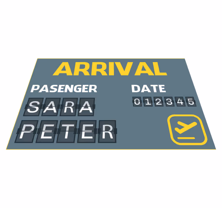 Tapis vinyle personnalisé billet d'avion d'arrivée - TenStickers