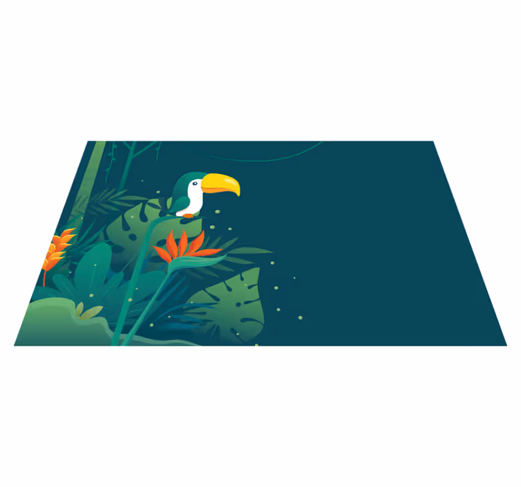 Tapis vinyle nature scène de toucan tropical - TenStickers