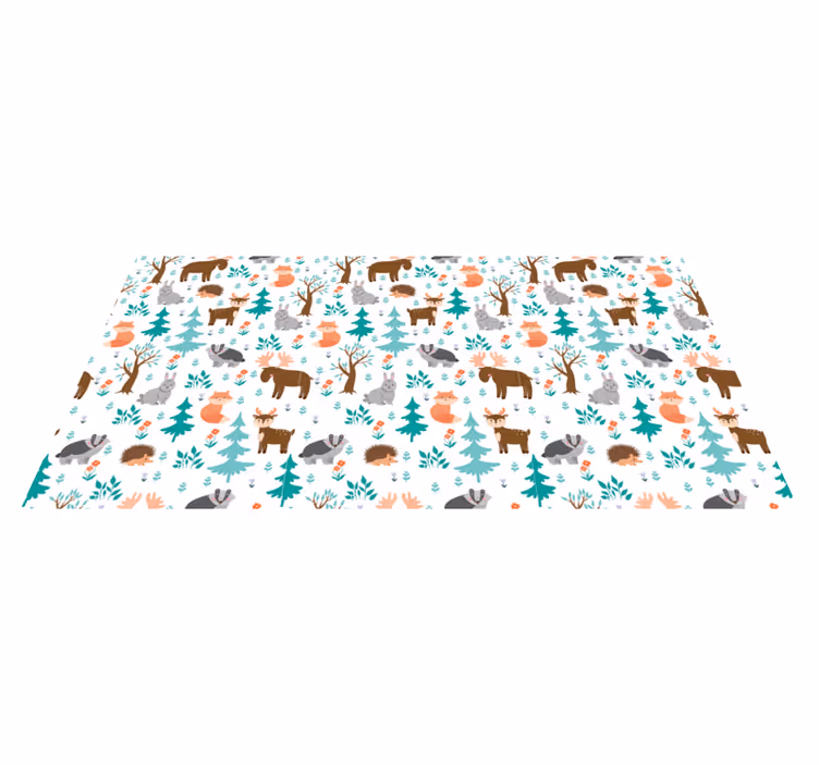 Tapis vinyle bébé créatures fantaisistes de la forêt - TenStickers