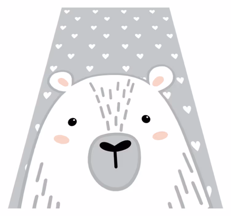 Tapis vinyle bébé bébé ours argenté - TenStickers
