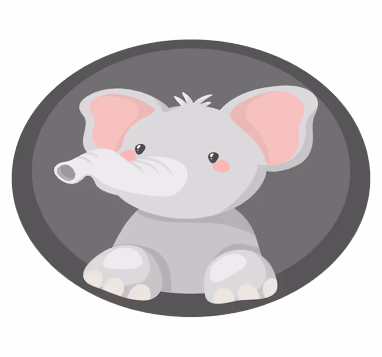 Tapis vinyle pour enfants trompe d'éléphanteau - TenStickers