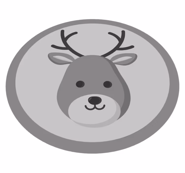 Tapis vinyle bébé cerf gris - TenStickers