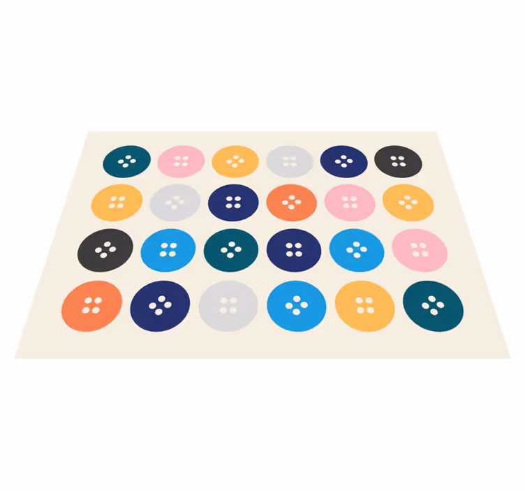 Tapis vinyle chambre bebe Boutons colorés - TenStickers