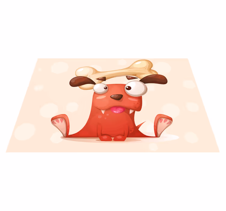 Tapis vinyle bébé chiot joyeux - TenStickers