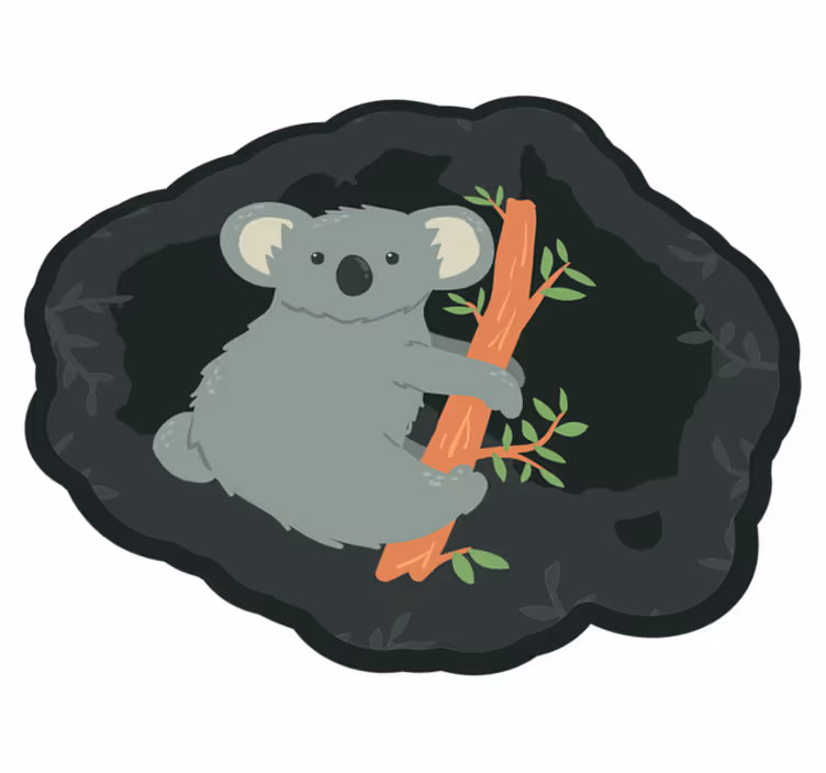 Tapis vinyle animal Koala se détendre sur une brindille - TenStickers
