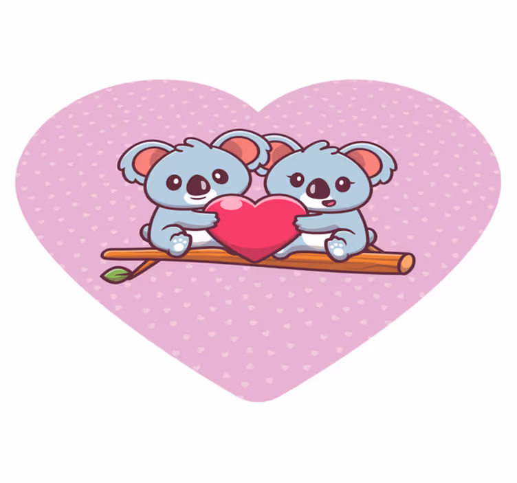 Tapis vinyle pour enfants koalas adorables en câlins - TenStickers