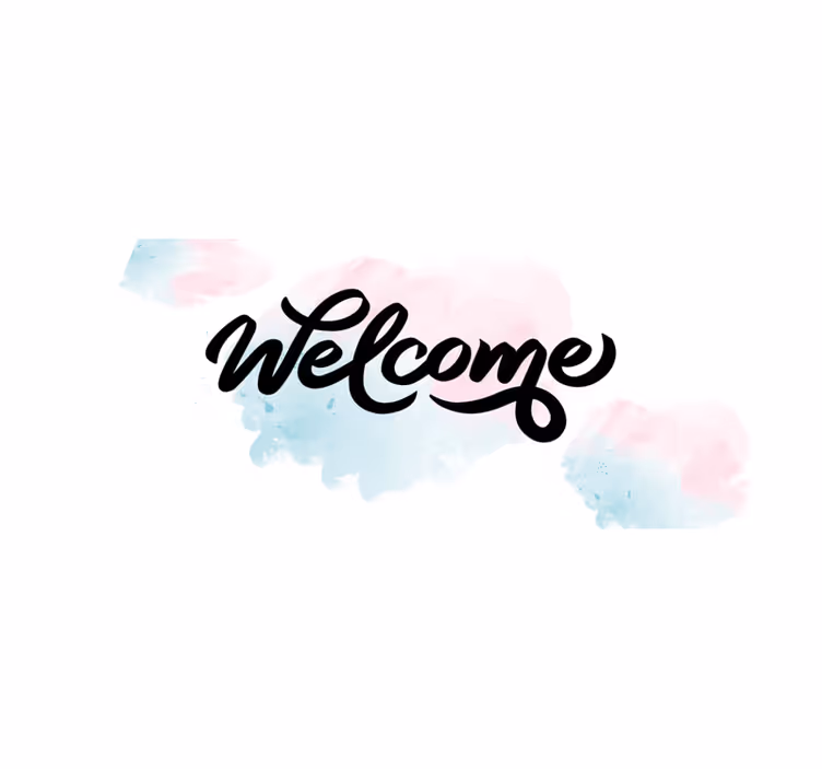 Tapis vinyle entrée aquarelle bienvenue - TenStickers