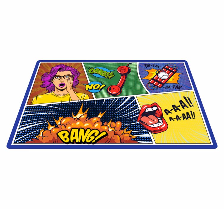 Tapis vinyle ado réactions de style comique - TenStickers
