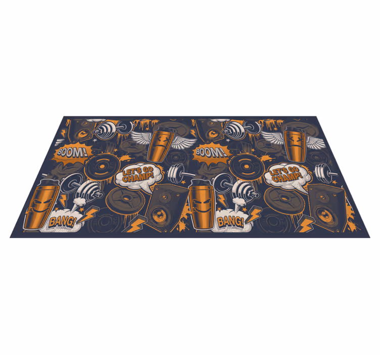 Tapis vinyle ado ambiance fitness énergique - TenStickers