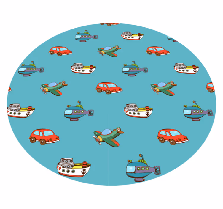 Tapis vinyle bébé véhicules jouets aventure - TenStickers
