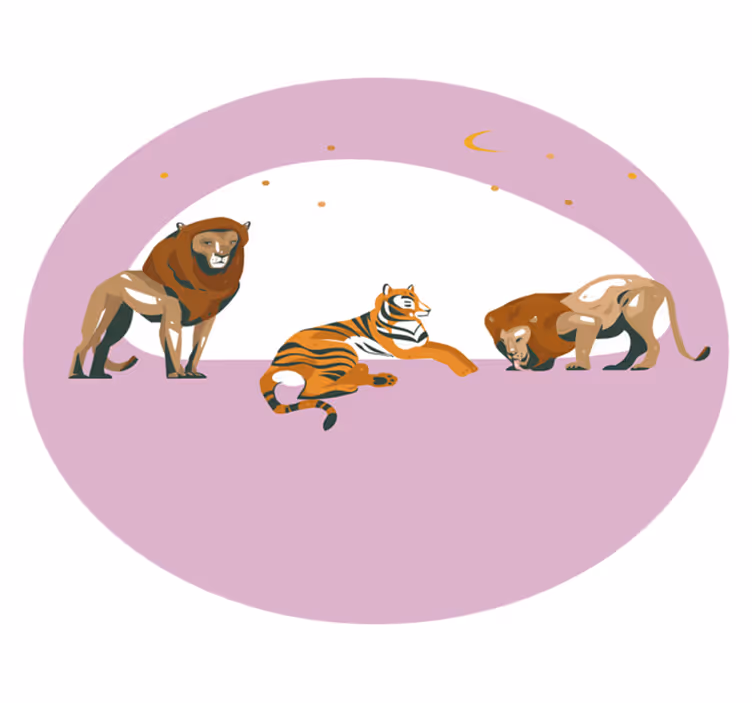 Tapis vinyle animal safari animaux sauvages - TenStickers
