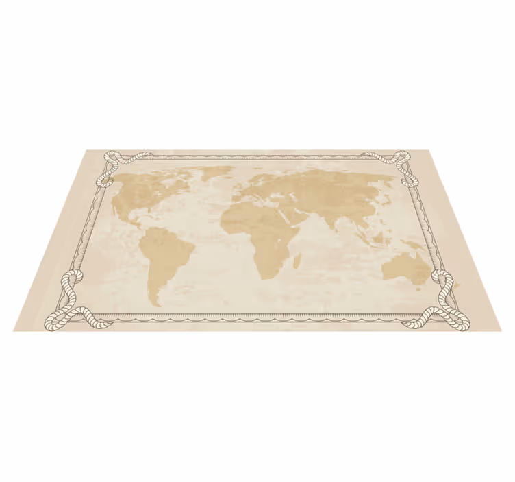Tapis vinyle carte du monde art doré mondial - TenStickers
