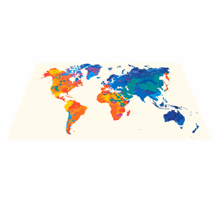Tapis vinyle carte du monde atlas mondial vivid - TenStickers
