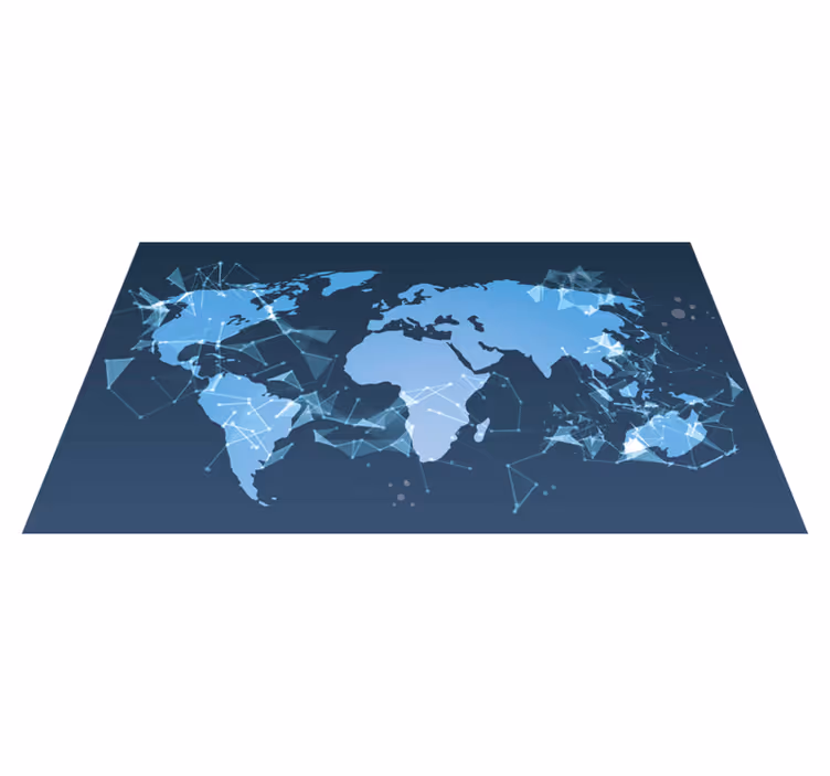 Tapis vinyle carte du monde géométrique - TenStickers
