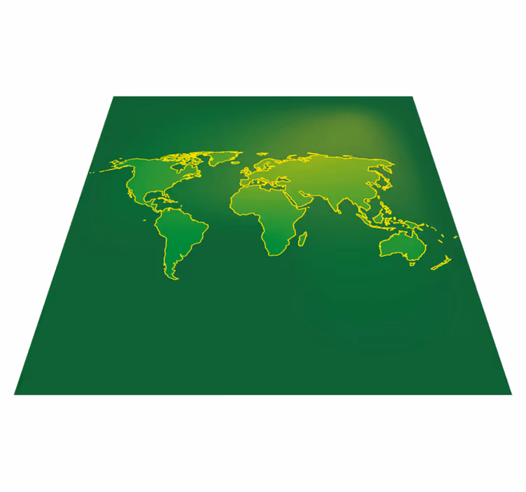 Tapis vinyle carte du monde vue d'ensemble de l'univers vert - TenStickers