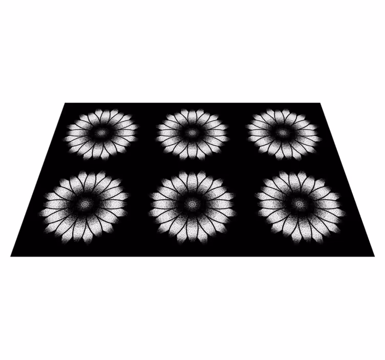 Tapis vinyle plantes inspiration noir et blanc - TenStickers