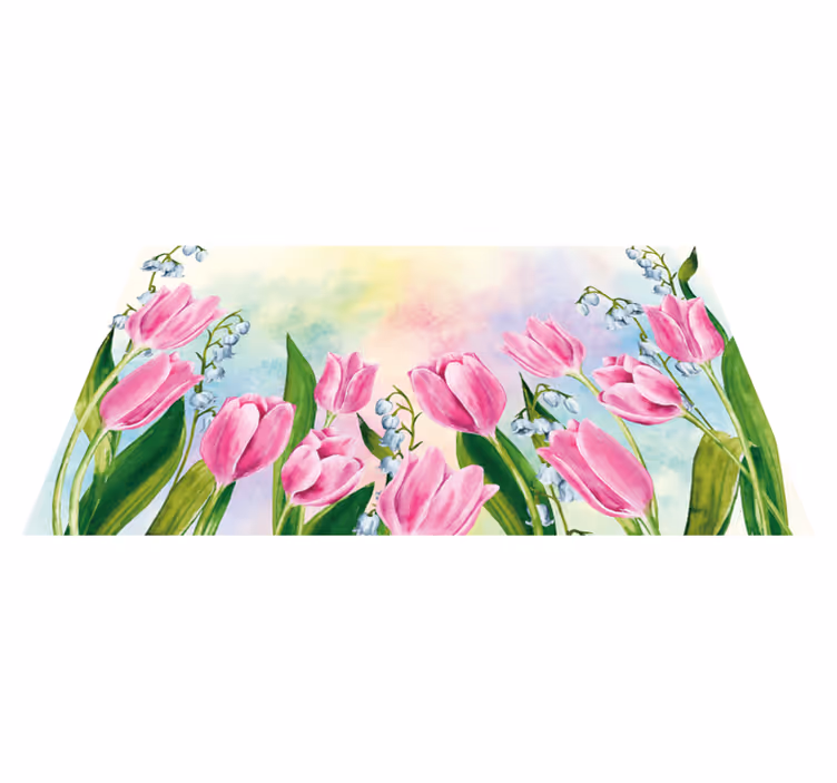 tapis vinyle cuisine Peinture de tulipe - TenStickers