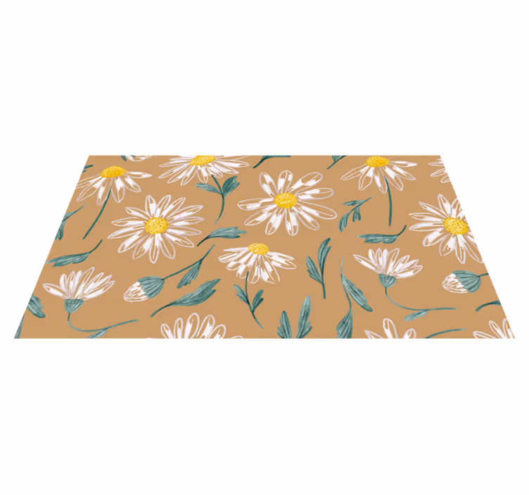 Tapis vinyle plantes motif fleurs de marguerite - TenStickers