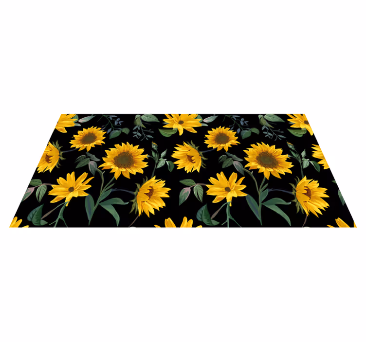Tapis vinyle plantes motif floral tournesol - TenStickers