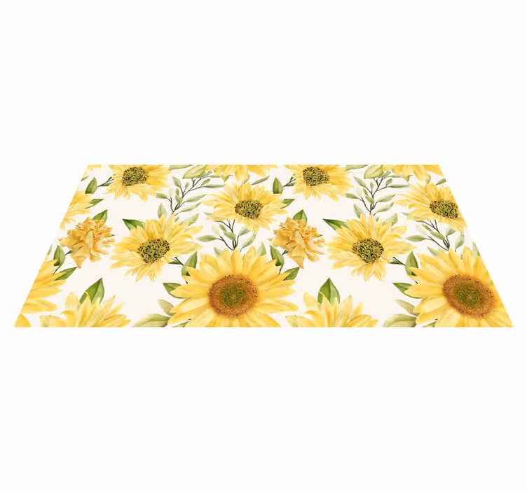 Tapis vinyle plantes composition florale de tournesol - TenStickers
