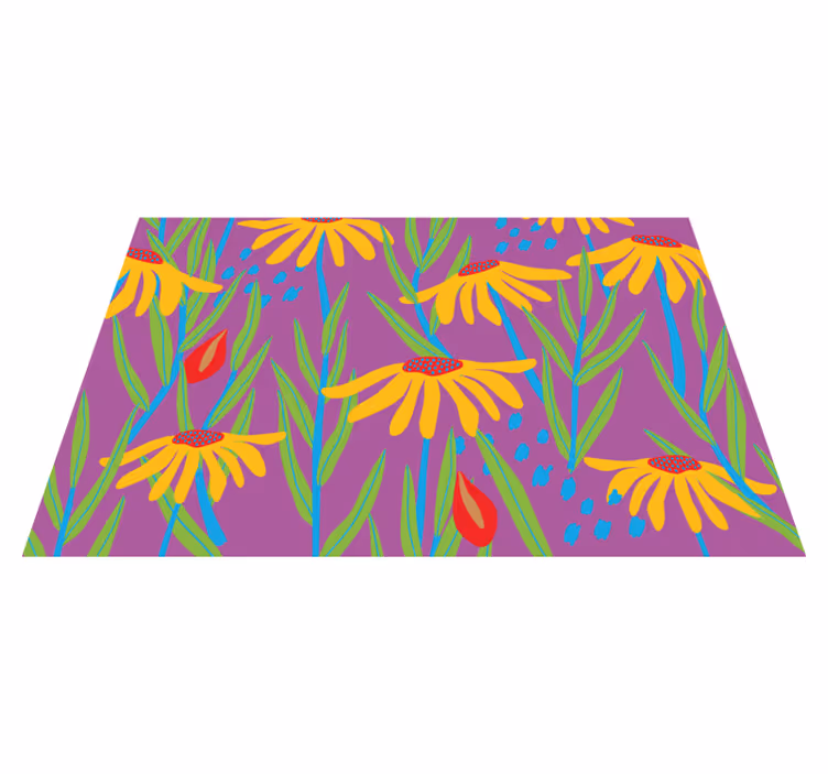 Tapis vinyle plantes composition botanique violette - TenStickers