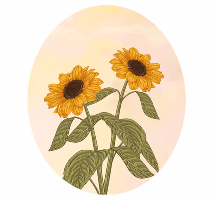 Tapis vinyle plantes étreinte de tournesol - TenStickers