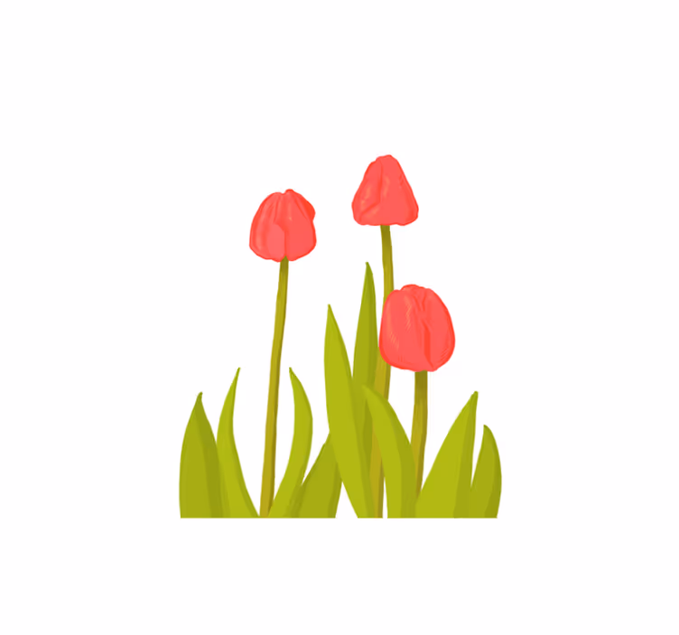 Tapis vinyle plantes fleur de tulipe vibrante - TenStickers